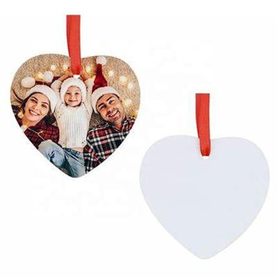 China Europe Love 75mm Heart Shaped Printable Sublimation Foil Christmas Ornaments Tags for sale