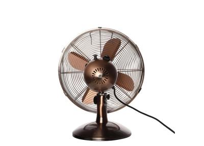 China 16 inch oscillating desk cooling fan retro antique 3 speed oil rubber bronze for sale