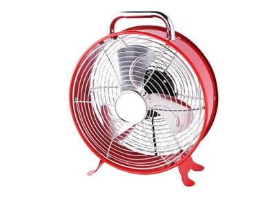 China Red Electric Retro Clock Fan With Carry Handle 2 Speed VED Plug CE CB for sale