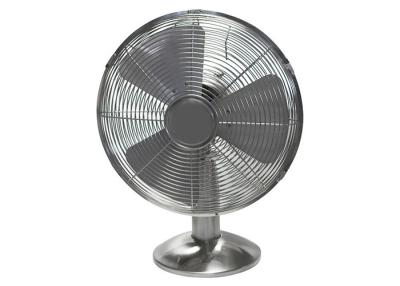 China Metal Office Desk Fan in Brushed Nickel 3 - Speed Settings 85 Degree Oscillation for sale