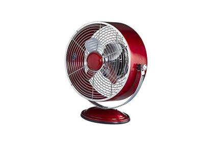 China Mini Red 680mm Round Retro Portable Fan 1 Setting Rocker Switch UL ROHS for sale