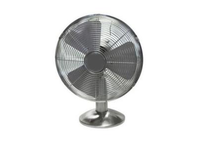 China Brushed Metal Nickel Oscillating Desk Fan For Home & Office Strong Wind for sale