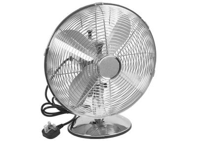 China 12 Inch Metal Table Fan Brushed Nickel On - Off Knob Switch / Small Vintage Desk Fan for sale