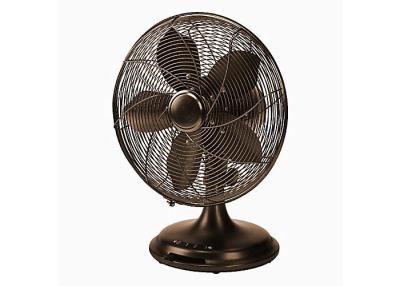 China Oil Rubbed Bronze Metal Desk Fan Aluminum Motor 4 Blade / Retro Electric Fan for sale