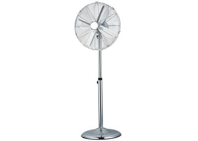 China 30W Metal Retro Standing Fan Three Speed Oscillating Brushed Nickel Finish for sale