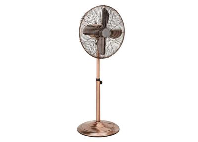 China 16 - Inch Retro Standing Fan Adjustable Height Oscillating Brushed Nickel Stand for sale