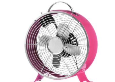 China Easy Moving Pink Antique Electric Table Fan 110V 60Hz 4 Blade Brushed Copper for sale