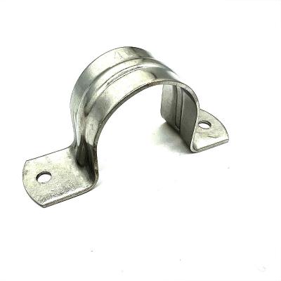 China Durable Pipe Clip U Pipe Saddle Ohm Buckle Type Iron Sheet Galvanized Pipe Clamp for sale