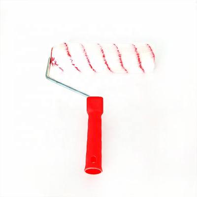 China Eco - Friendly Single Red Stripped 12 Mm Polyester Paint Roller for sale