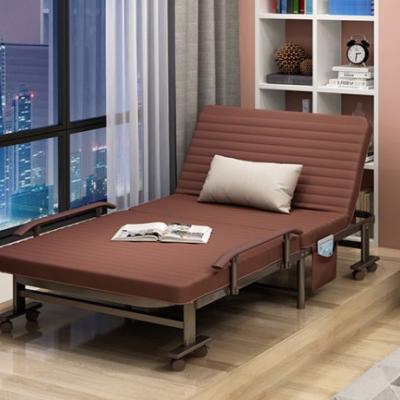 China (Other)Wholesale Adjustable Double Size Office Lunch Break Metal Folding Single Bed Framed Single Bed Iron Bed Adult Living Room Furniture for sale