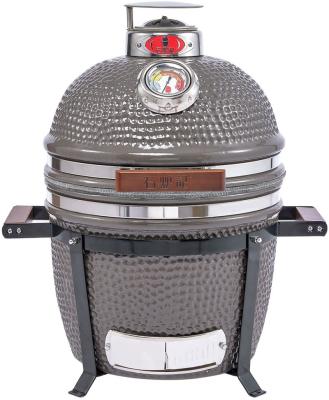 China Adjustable Height Hot Sale Gray Glaze Grill Kamado Grill Small 15 inch Golden Dart BBQ Charcoal Grill Smoker for sale