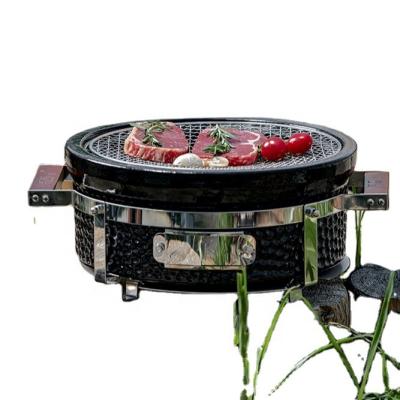 China Adjustable Height Hot Sale New Table Top Grill Black Glaze Hibachi Grill Circular  Charcoal Grill Kamado for sale