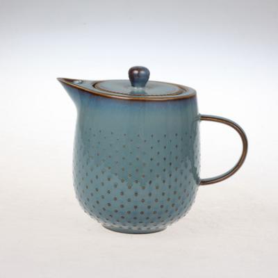 China Dots Collection 800cc Viable Dotted Teapot Shiny Reactive Luster Dark Gray for sale