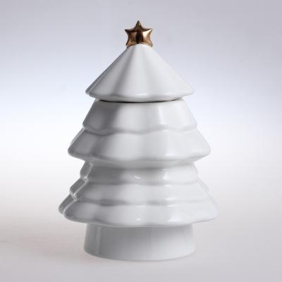 China Christmas Home Decor Home Restaurant Used Ceramic Christmas Tree Canister , Christmas Decoration Home Other Home Decor for sale