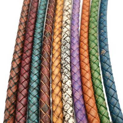 China Premium Quality 6mm Round Leather Bolos Bolo Strings Ties Braided Leather Wristband Bracelet Making for sale