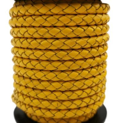 China Bolo strings bracelet making leather string bolos 5mm real leather bracelet jewelry bent series beading yellow for sale