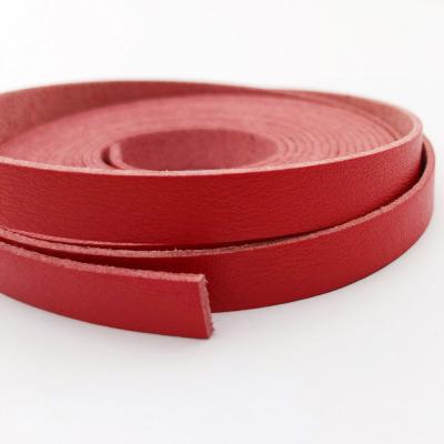 China Color One Side 10mm Wide Leather Coated Faux Suede Leather Band 10x1.5mm Soft Coated Red Leather Lace Up Lace for sale