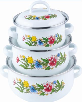 China Traditional hot sale 671 enamel casserole 16-18-20 cm cast iron cookware sets enamel casseroles in congo for sale