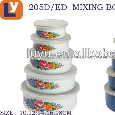 China Sustainable Enamel Food Container Storage Bowl Mixing Bowl for sale