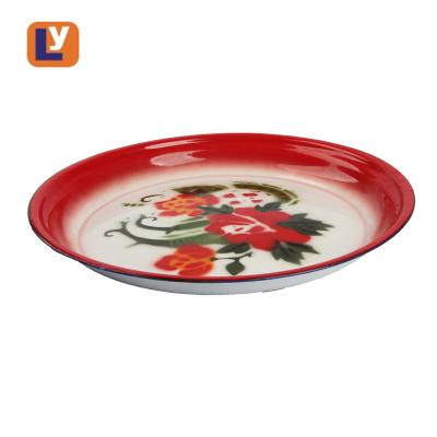 China 45cm sustainable enamel tray with decal paper for sale