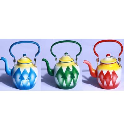 China Viable Hot Sale 10-18cm Bright Enamel Kettle Teapot In Middle East Arabia UAE Market for sale