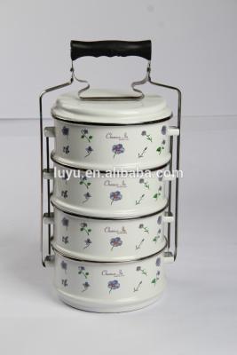 China Easy to carry your creative food decorations enamel tiffin carrier food carrier wholesales for sale