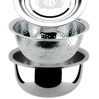 China Sustainable Hot Selling Stainless Steel Sink Colander Vegetable Rice Colander for sale