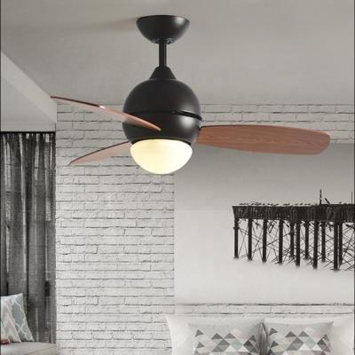 China Modern Most Popular Solid Wood Traditional Blades Remote Control Ceiling Fan With Light for sale