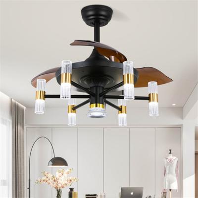 China Modern factory direct fan light and remote control 6 head candle lamp modren ceiling lamps living room for sale