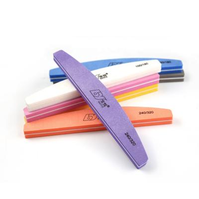 China Promotional Colorful 178mm Nail Polishing Half Moon Shape Sponge Nail Care File Nail Buffer for sale