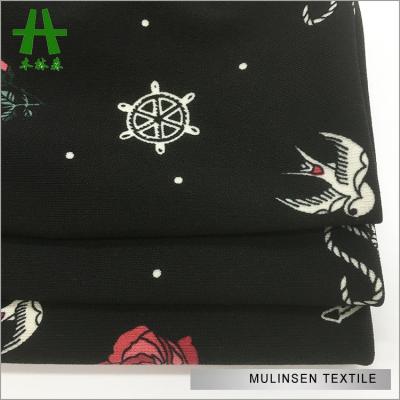 China According to customers' requirments Shaoxing knitted poly Spandex printed traditional textile design ITY dress fabric for sale