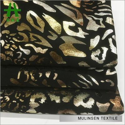 China According to customers' requirments Shaoxing Knit FDY Floral Printed Sequin Foil Polyester Technical Fabric for sale