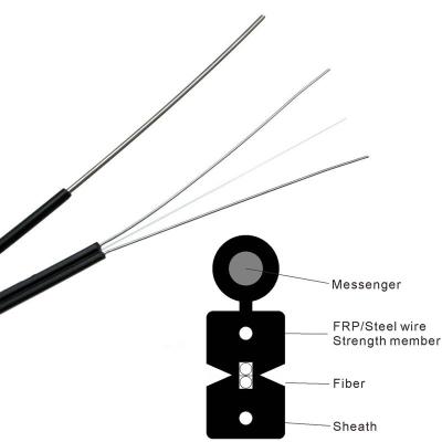 China 2 4 6 8 Core Kfrp Fiber Optic Drop Ftth Cable Outdoor Indoor With Steel Wire FTTH Indoor for sale