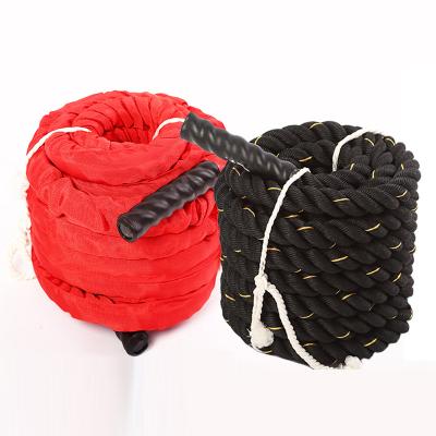 China China Factory Direct Sale Durable 50mm 38mm 100% Polyester Rope Perfect Training Heavy Weight Rope Fitness Battle Ropes With Nylon Cover for sale