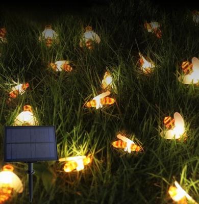 China High quality Outdoor Waterproof Park Decoration Manor Garden Light Solar Bee String Led Lights for sale