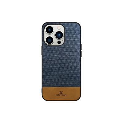 China Leather Phone Case Keepphone Shockproof With Card Holder Phone Case 3D Fabric Pattern TPU Leather High Quality Phone Case For iPhone 11 pro for sale