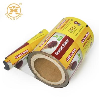 China Moisture Proof Spice Packaging Laminated Food Packaging Pouch Material Heat Sealing Film Printed Plastic Roll Film for sale