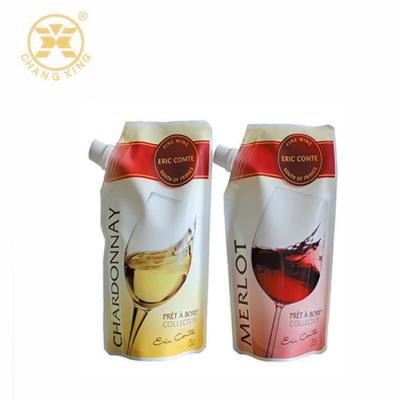 China Barrier Wine Bag With Spout Beverage Juice Packaging Stand Up Spout Bag Disposable Drinking Pouch for sale