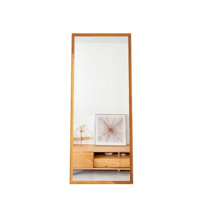 China Minimalist Modern Home Decoration Frame Floor To Ceiling Vanity Mirror Solid Wood Floor To Ceiling Mirror With Spare Part for sale