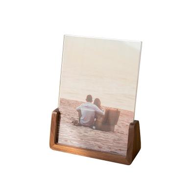 China Creative And Simple Retro Style 4x6 Walnut Core Photo Frame U Shaped Photo Frame Support Customization for sale