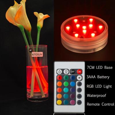 China 3AAA Flower Arrangements Battery Operated LED Waterproof Design Submersible Light Base With Outer For Hookah Bottle Lighting for sale