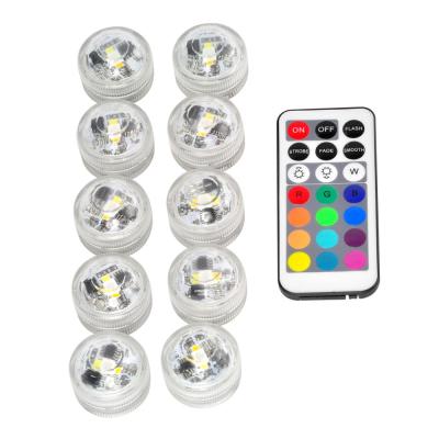 China Aquariums CR2032 Battery Mini LED Tealight Vase Waterproof Submersible Remote Control Light for Aquarium Fish Tanks Bar Bottle Vases for sale