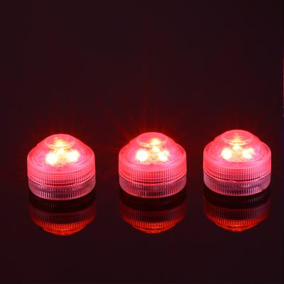 China Under Vases 2pcs CR2032 Triple LED Submersible Light Battery Operated Tealight Waterproof Flameless Candles For Wedding Christmas Party Decor for sale