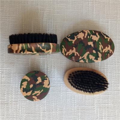 China Large 360 ​​Compact Waves Curl Brush Military Green Higher Quality Beech Wood for sale