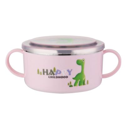 China Stainless Steel Children's Thermal Kids Insulation Sustainable Food Cartoon Bowl for sale