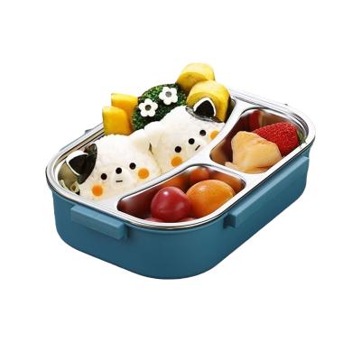 China Custom Kid Bento Lunch Box Food Square Cartoon 3 Compartments Freshness Keep Top Fashion for sale