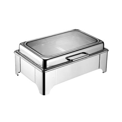 China Restaurant Serving Friction Dish Pan Friction Dish Oblong Buffet Food Warmer Fuel Saving Stainless Steel Set for sale