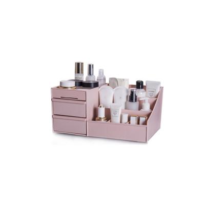 China Sustainable Boxes And Bins Plastic Organizer Jewelry Makeup Desktop Cosmetic Storage Boxes for sale