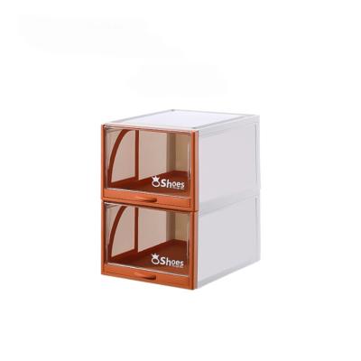 China Storage Giant Wholesale Transparent Stackable Viable Organizer Sneaker Shoe Rack Box Cabinet for sale