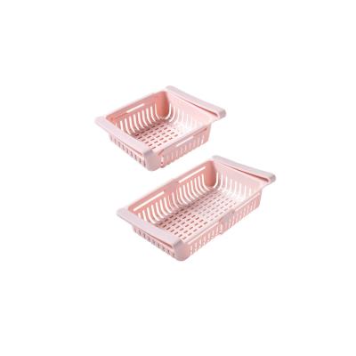 China Folding Plastic Vegetable Kitchen Basket Fruit Home Mesh Refrigerator Storage Baskets for sale